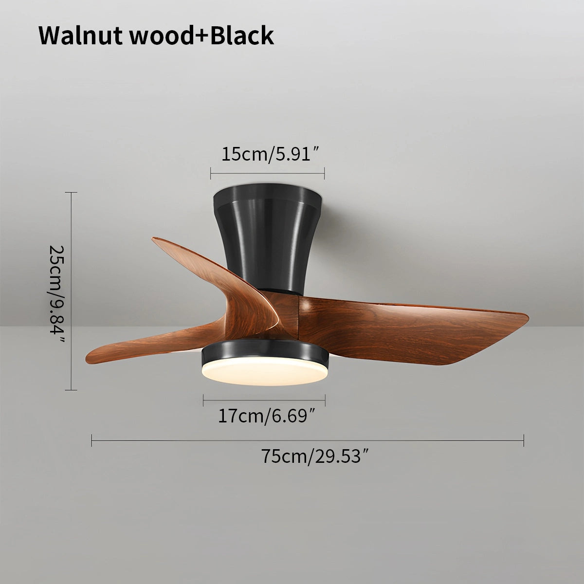 Antizer Nordic LED Ceiling Fan with Light for Living Room