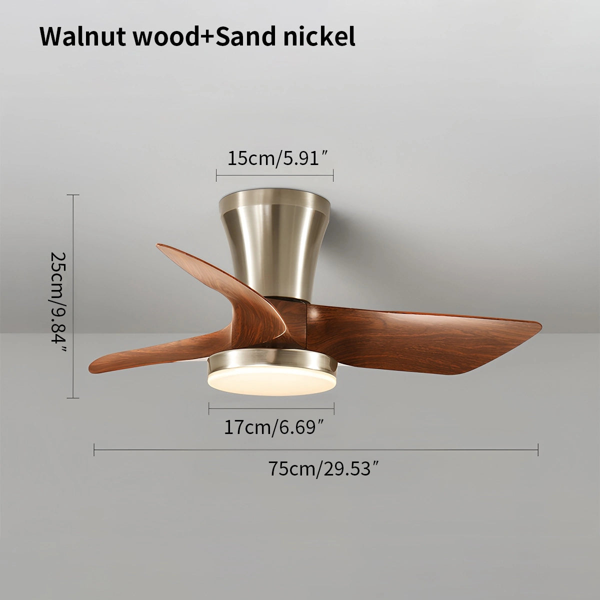 Antizer Nordic LED Ceiling Fan with Light for Living Room