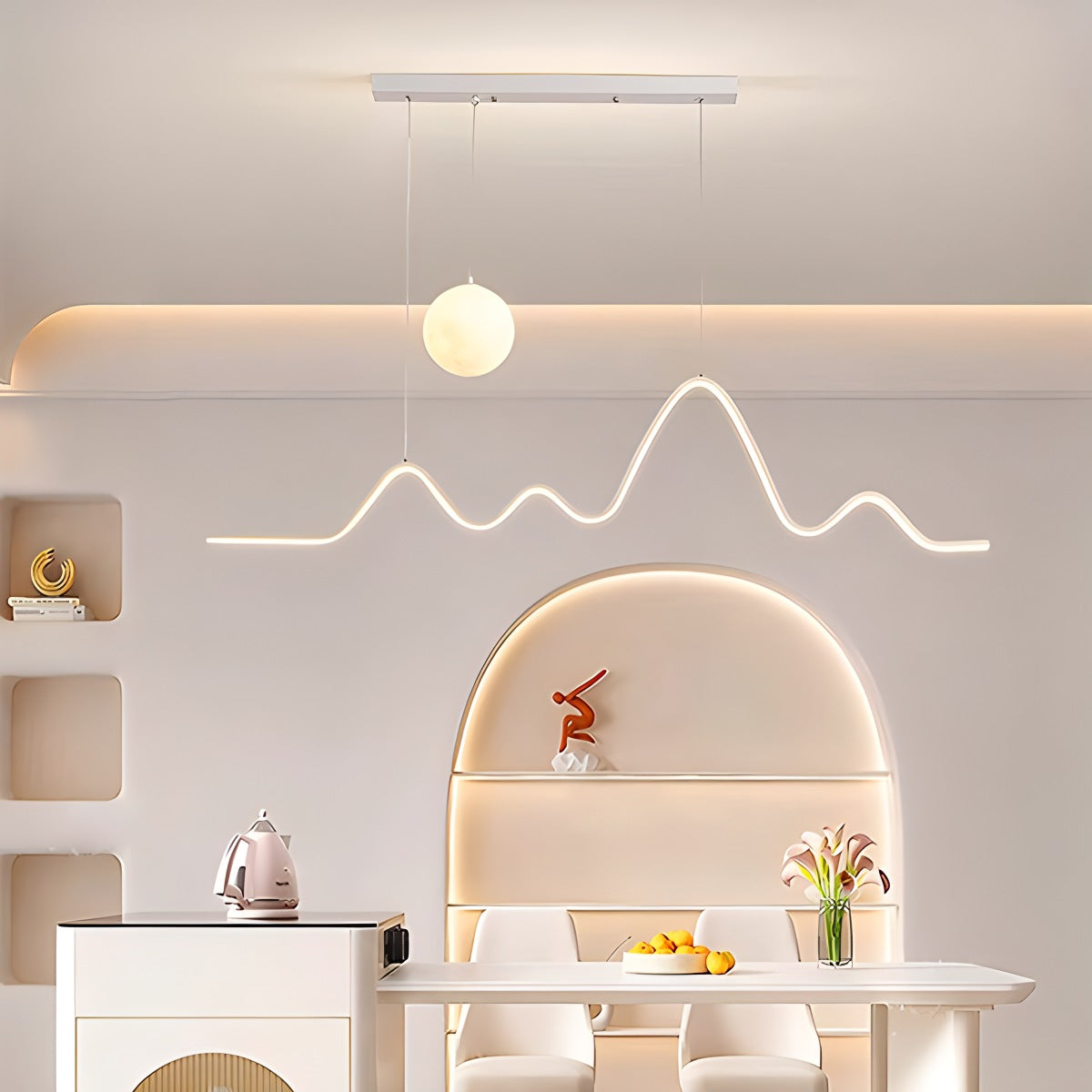 Louise Minimalist Wavy Pendant Light