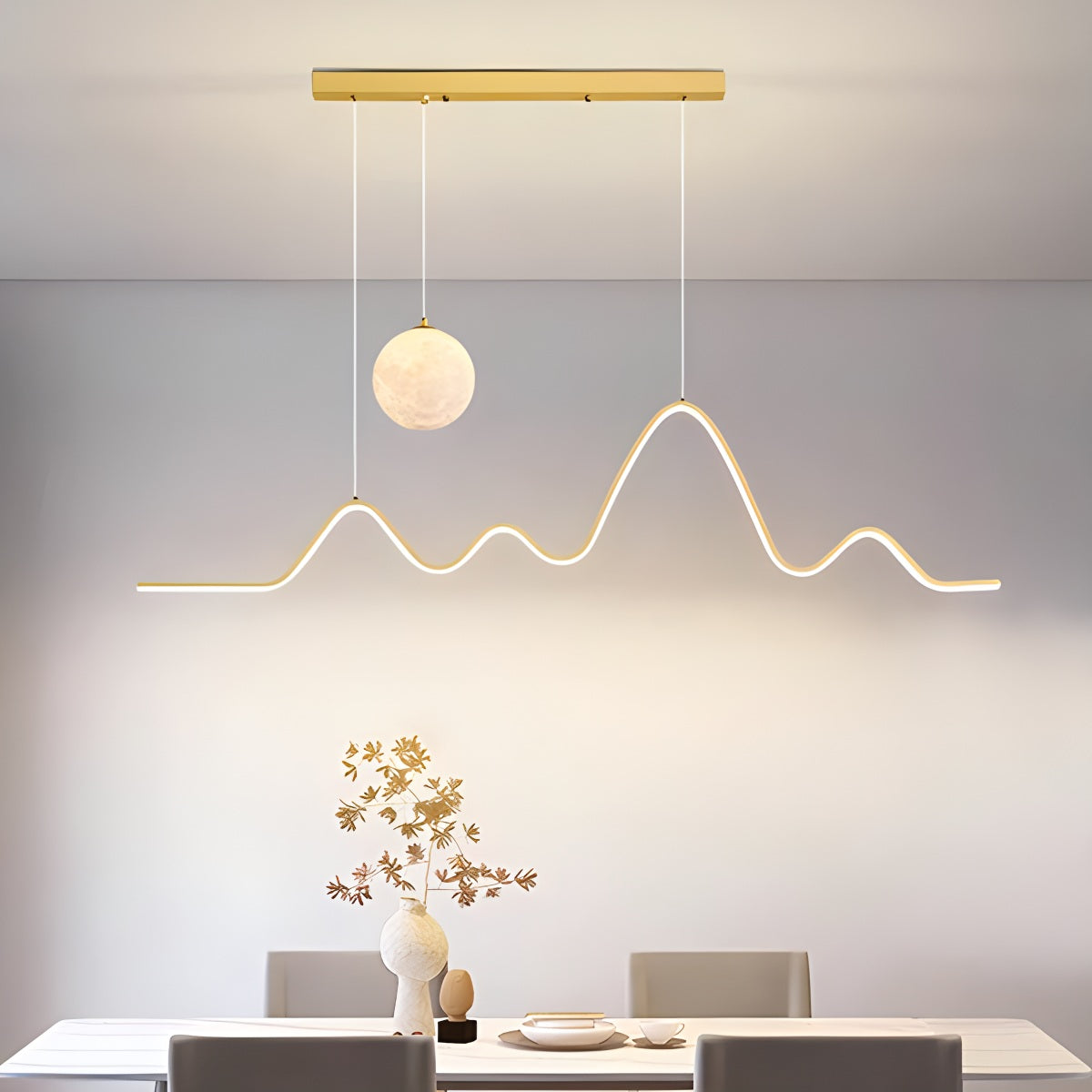 Louise Minimalist Wavy Pendant Light