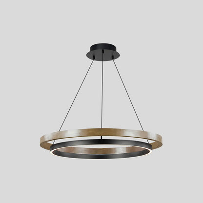 Antizer Circular LED Wood Chandelier for Dining Room