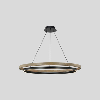 Antizer Circular LED Wood Chandelier for Dining Room