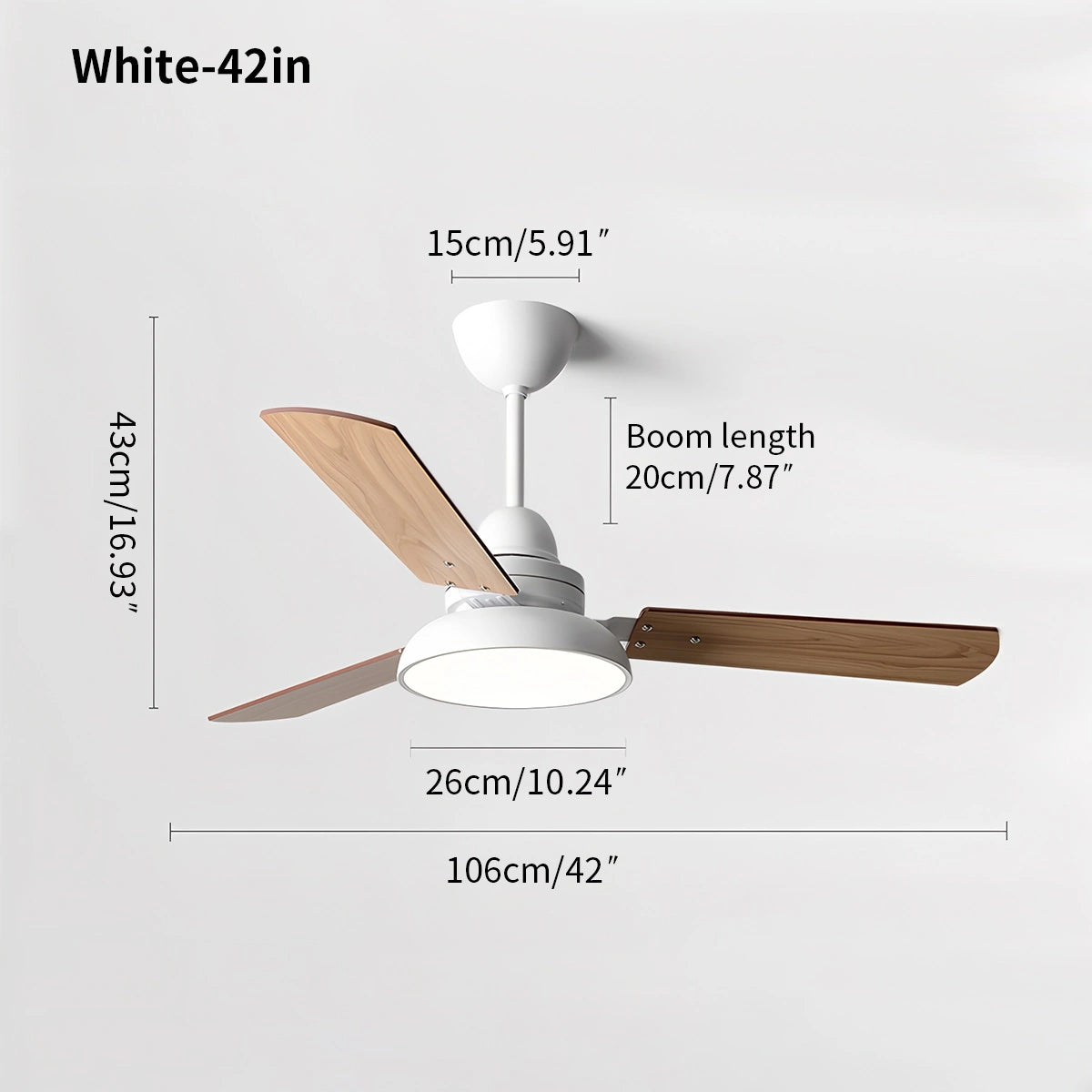 Antizer Modern Minimalist Three Leaf Ceiling Fan Light