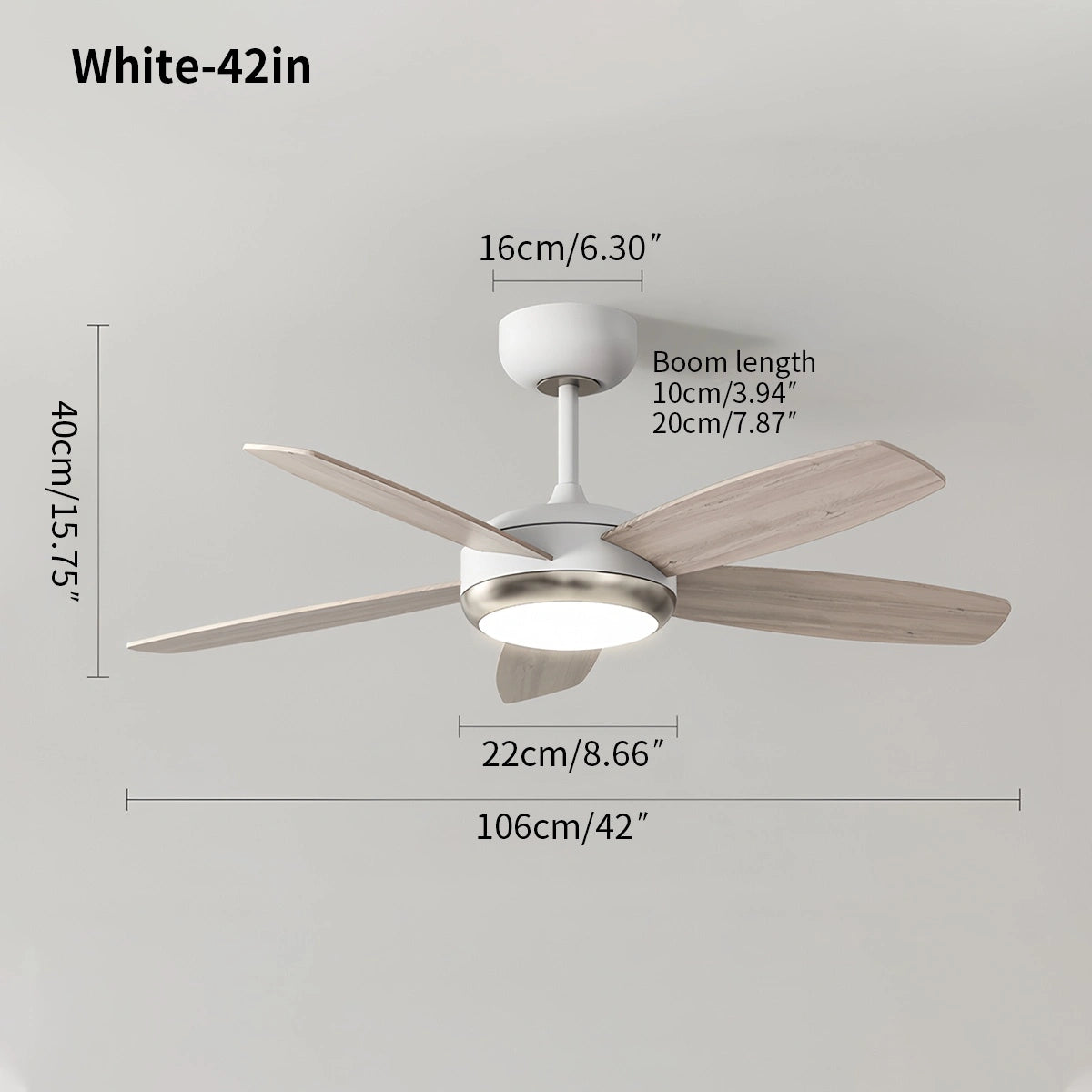 Antizer Retro American Style 5-blade Ceiling Fan Light