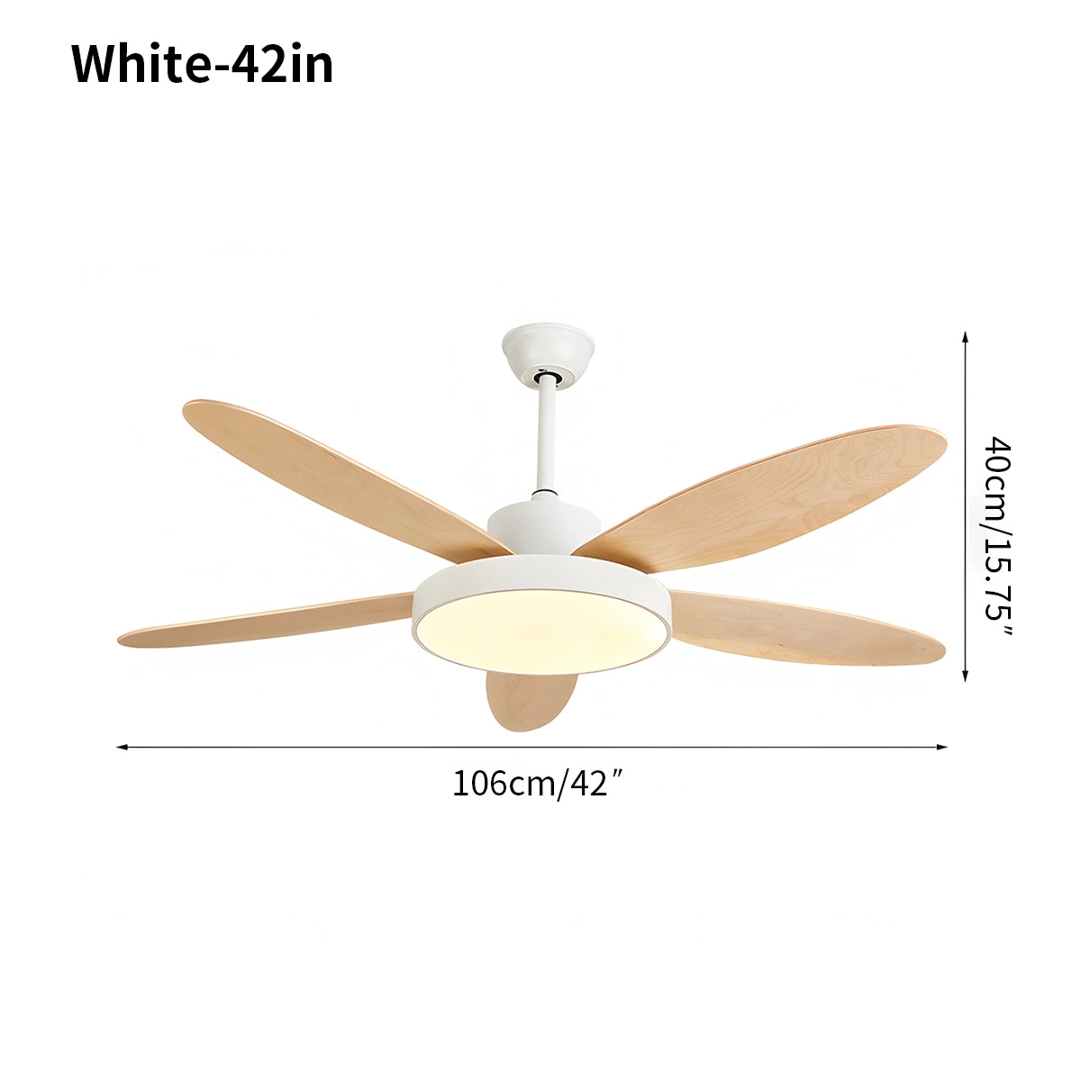 Antizer 5 Blade Modern Ceiling Fan Lamp for Living Room