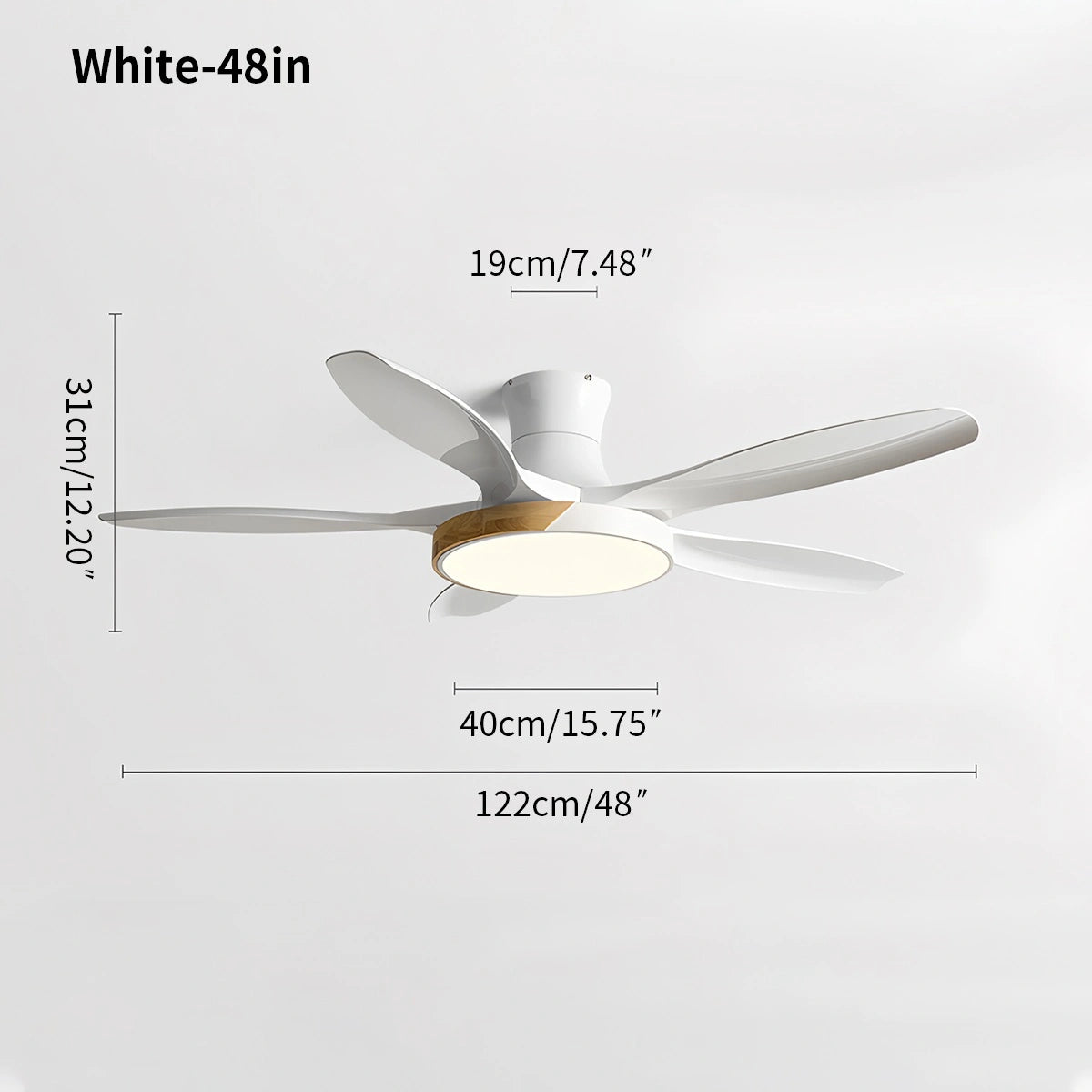 Antizer Nordic 5-Blade LED Ceiling Fan Light