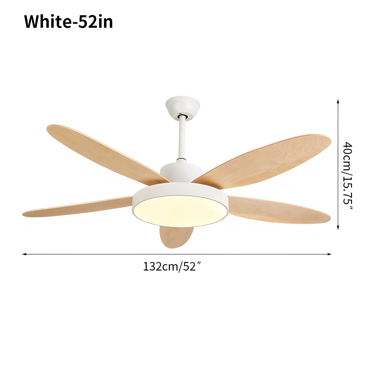 Antizer 5 Blade Modern Ceiling Fan Lamp for Living Room