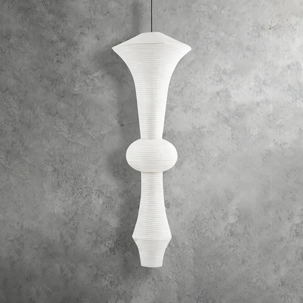 Antizer Washi Paper Corner Pendant Light for High Ceilings