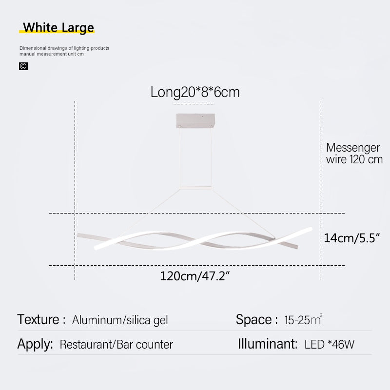 LED Linear Wave Chandelier