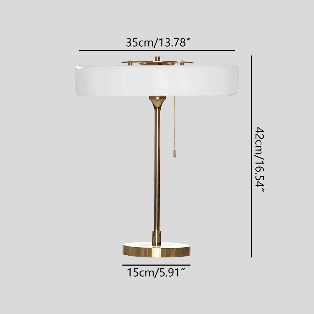 Antizer Mid-Century Round Table Lamp with Pull Chain