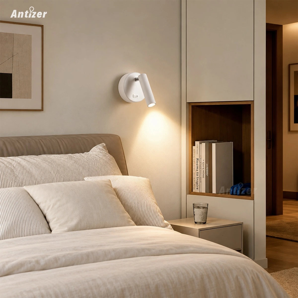 Antizer Aplique y Foco Nórdico Minimalista para Dormitorio