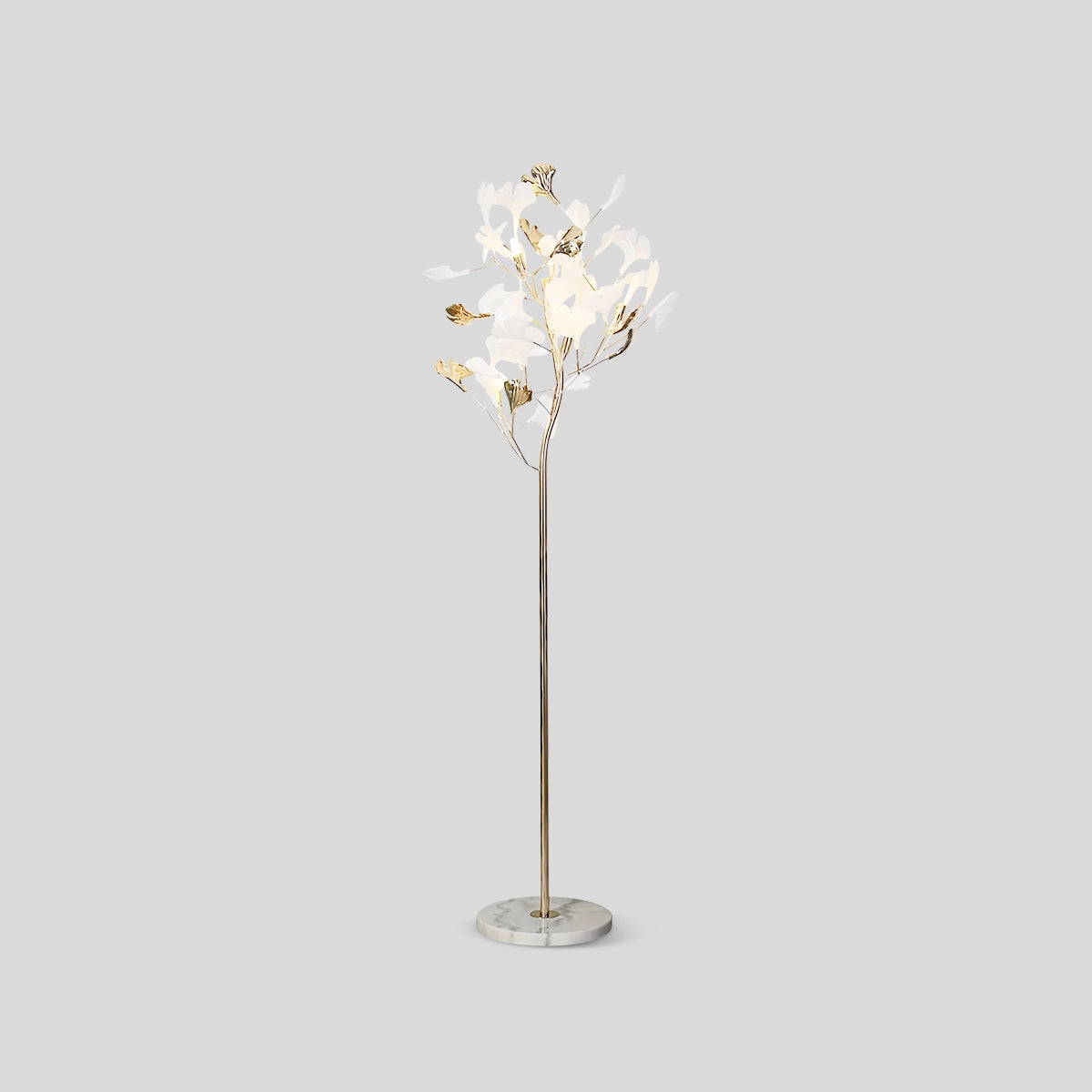 Antizer Ginkgo Leaf Floor Lamp for Living Room White Marble Base Dia 23.6" x H 66.9"