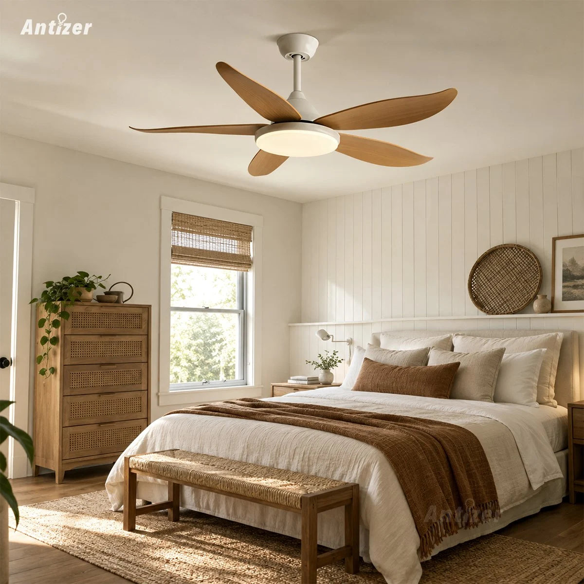 Antizer 5 Blade Contemporary Ceiling Fan Lamp