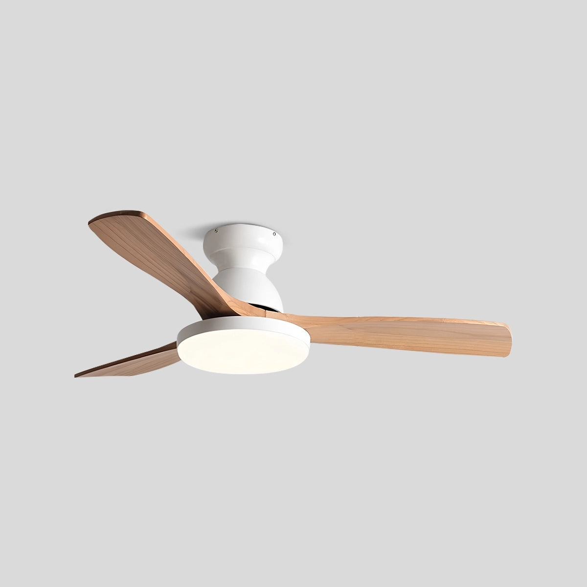 Antizer Vintage 3-leaf Solid Wood Ceiling Fan Lamp