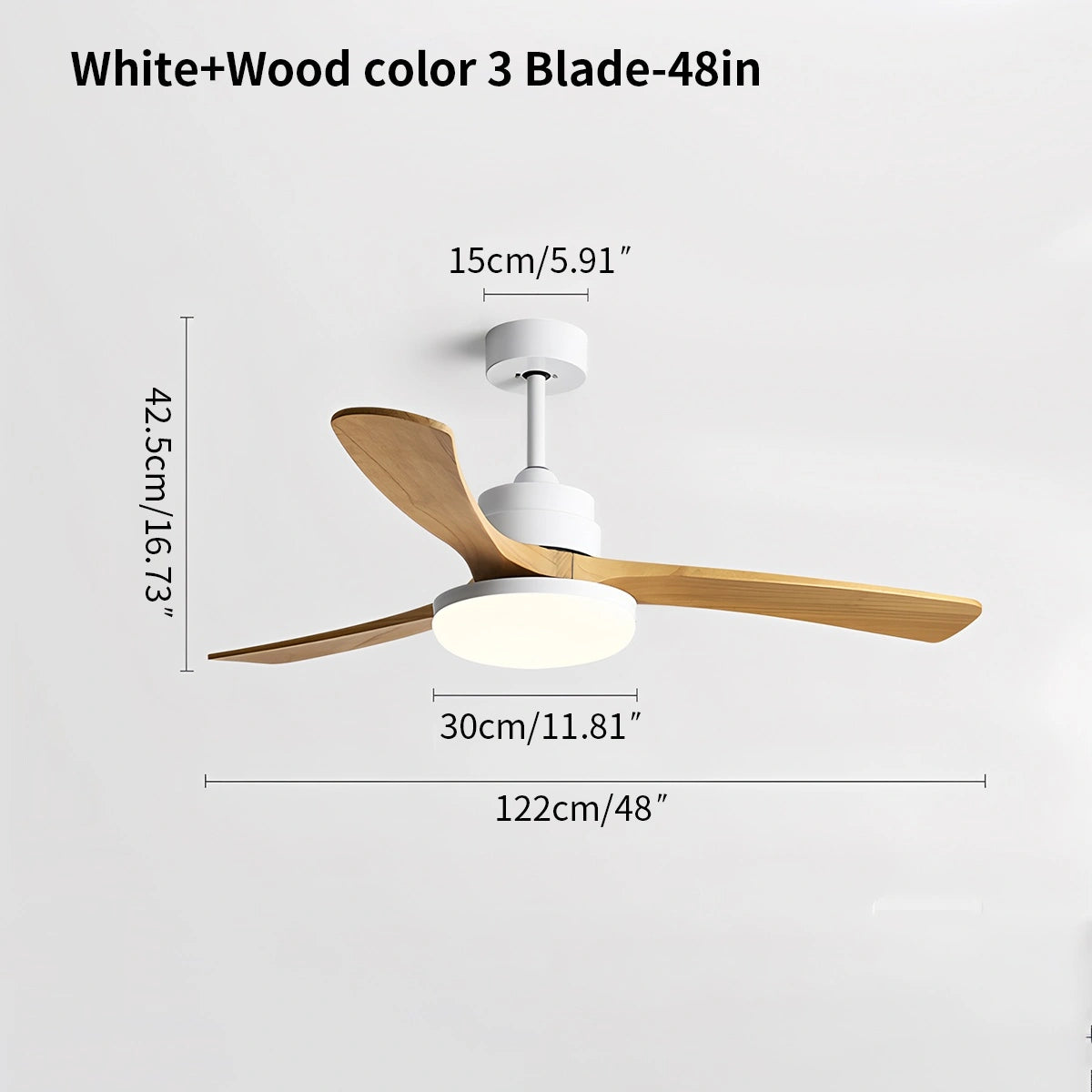 Antizer High Wind Solid Wood Ceiling Fan Light