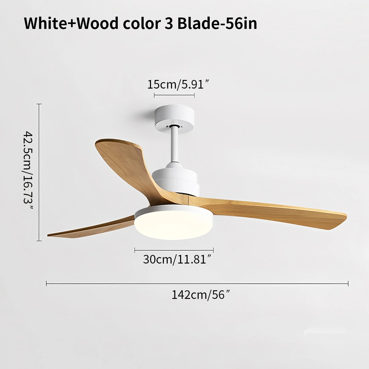 Antizer High Wind Solid Wood Ceiling Fan Light
