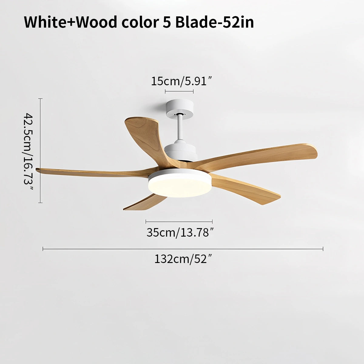 Antizer High Wind Solid Wood Ceiling Fan Light