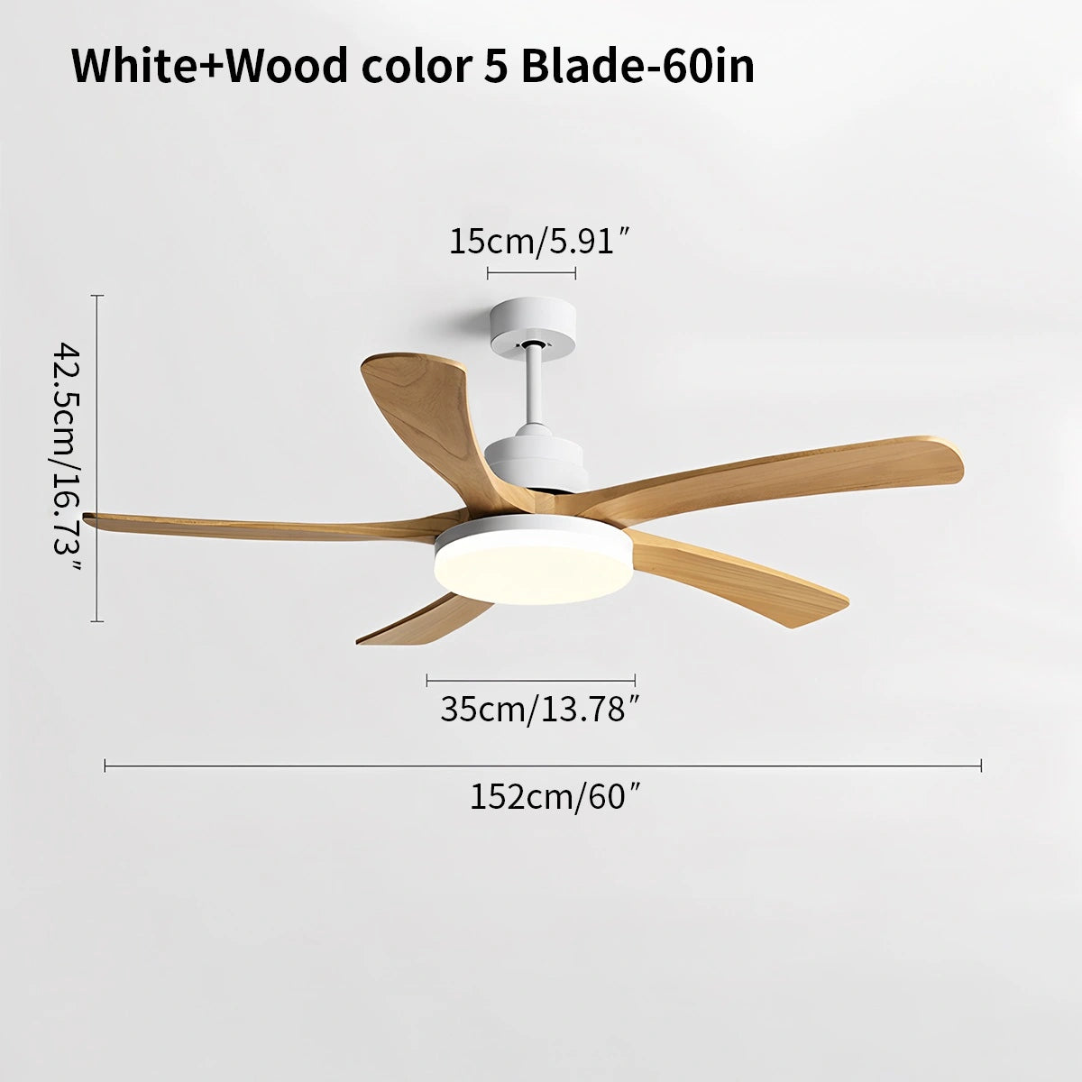 Antizer High Wind Solid Wood Ceiling Fan Light