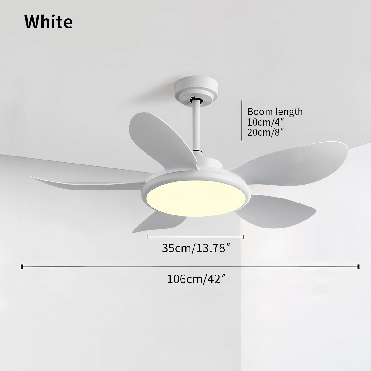 Antizer 5-Blade Wood Ceiling Fan with Light for Living Room