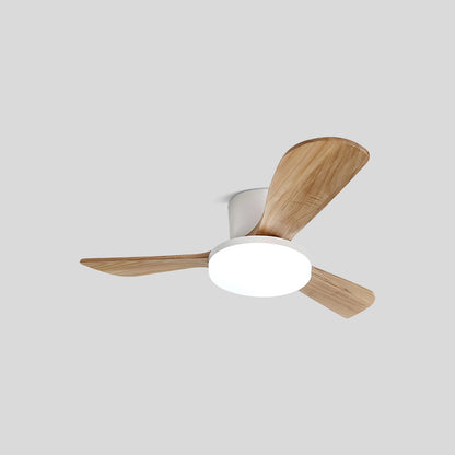 Antizer 3 Wood Blade Low Profile Ceiling Fan Lamp