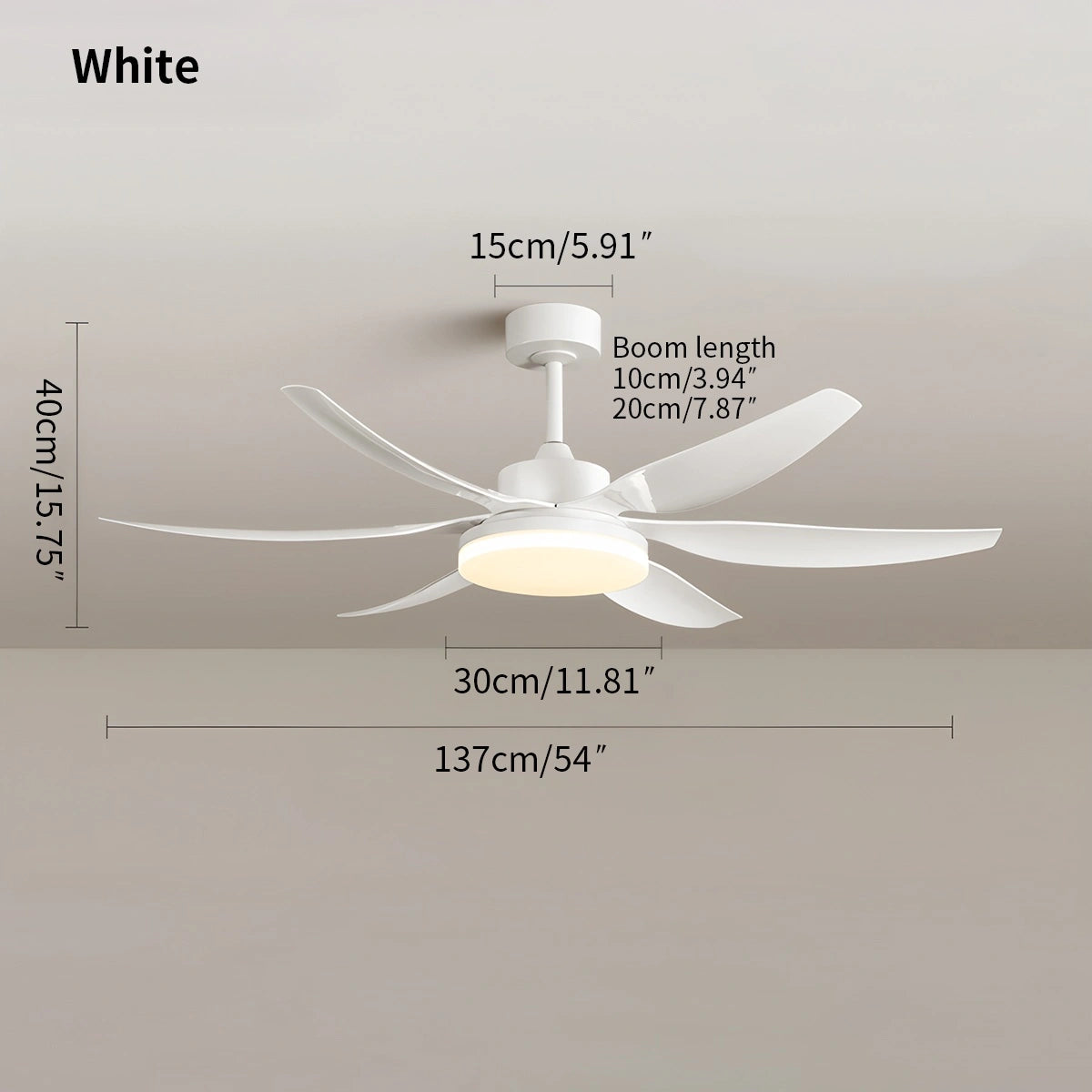 Antizer Nordic Style LED 6-Blade Ceiling Fan with Light