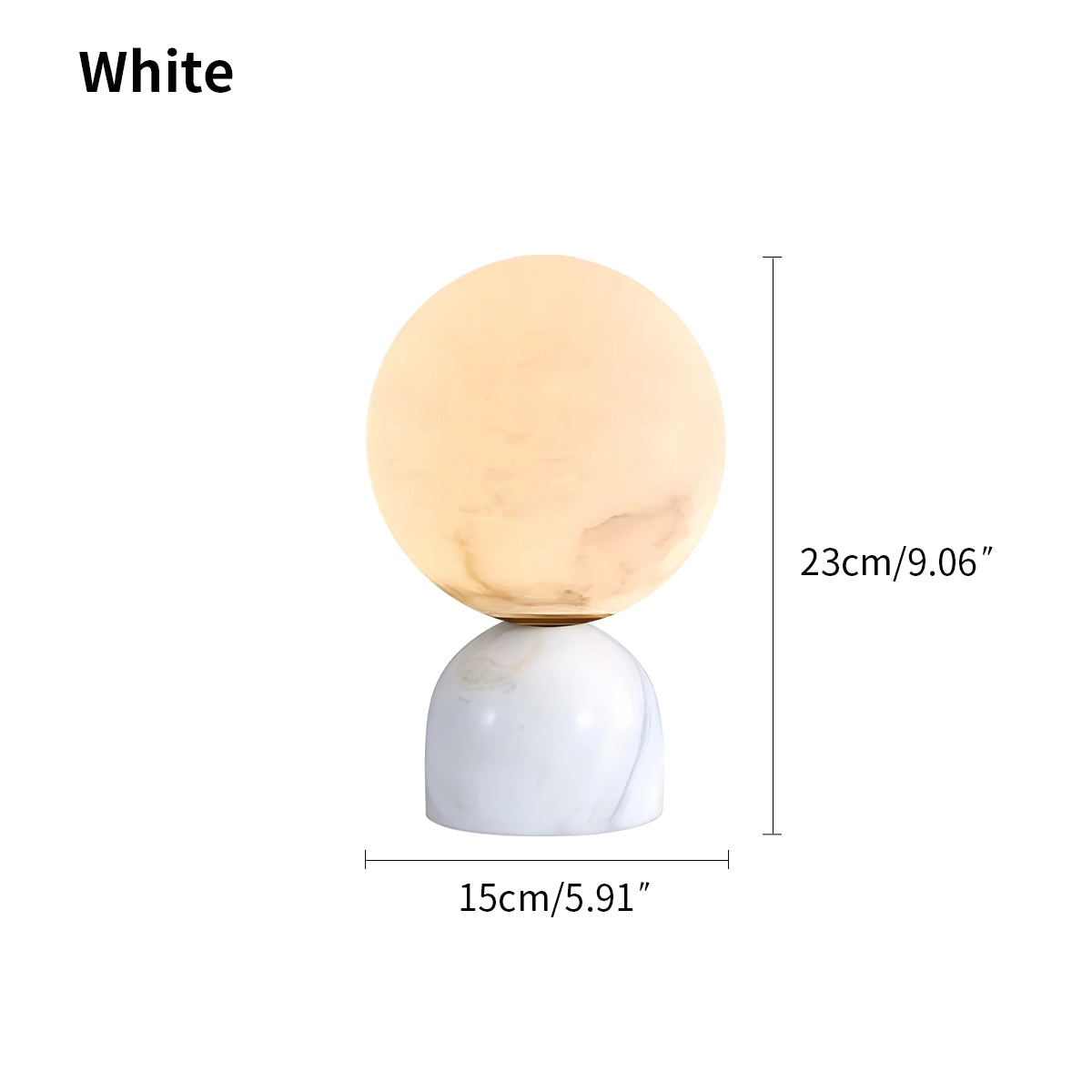 Antizer Modern Globe Spanish Alabaster Table Lamp Bedside Lighting