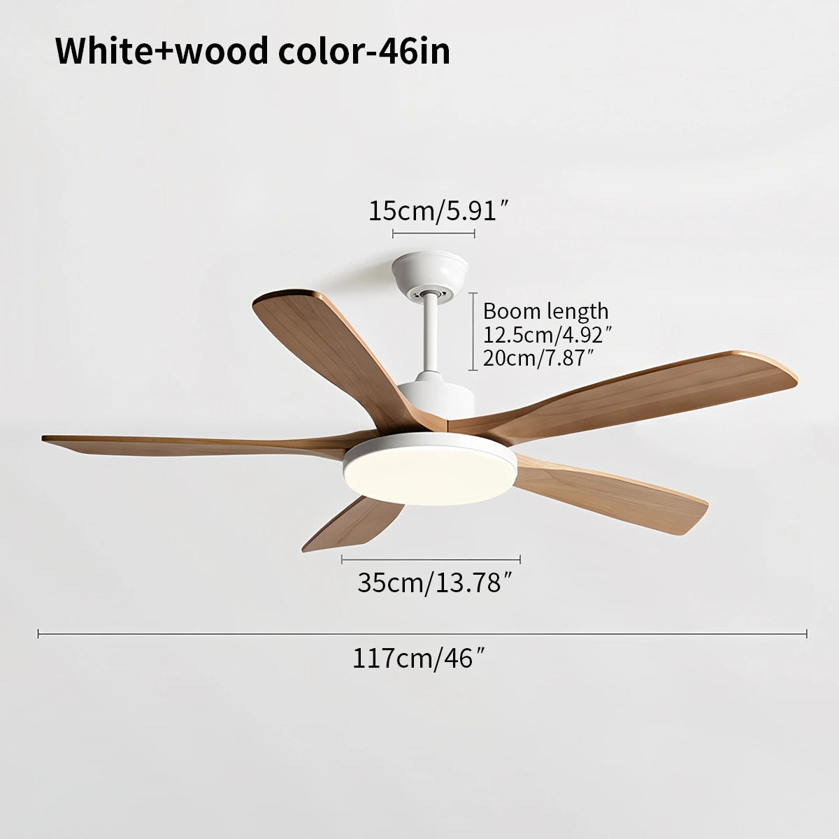 Antizer Living Room Minimalist Ceiling Fan with Light