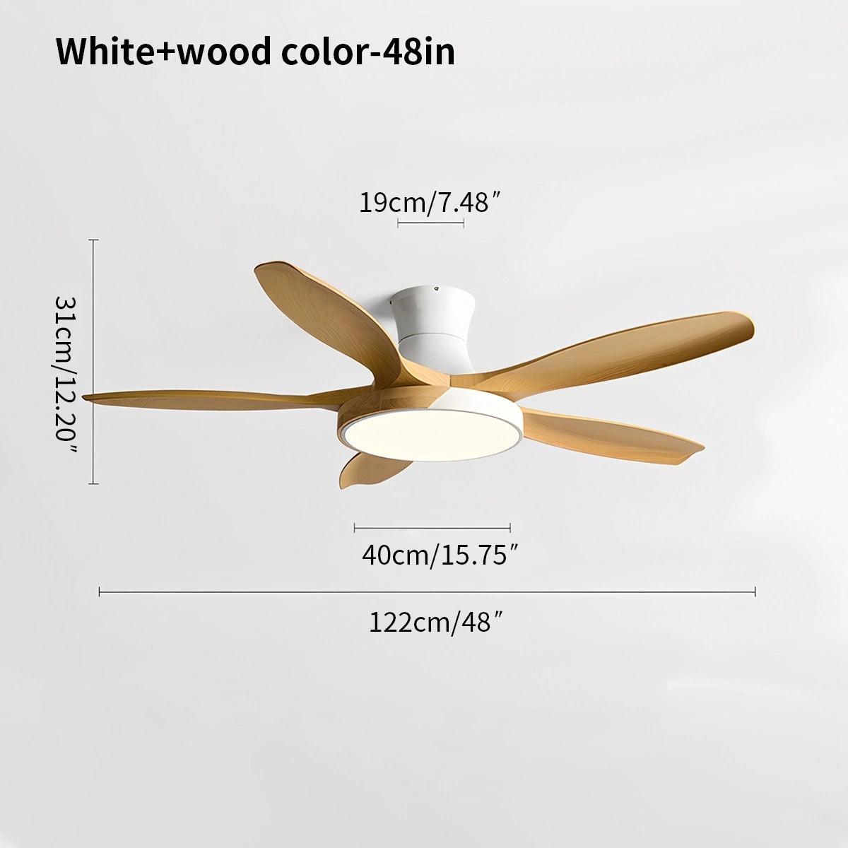 Antizer Nordic 5-Blade LED Ceiling Fan Light