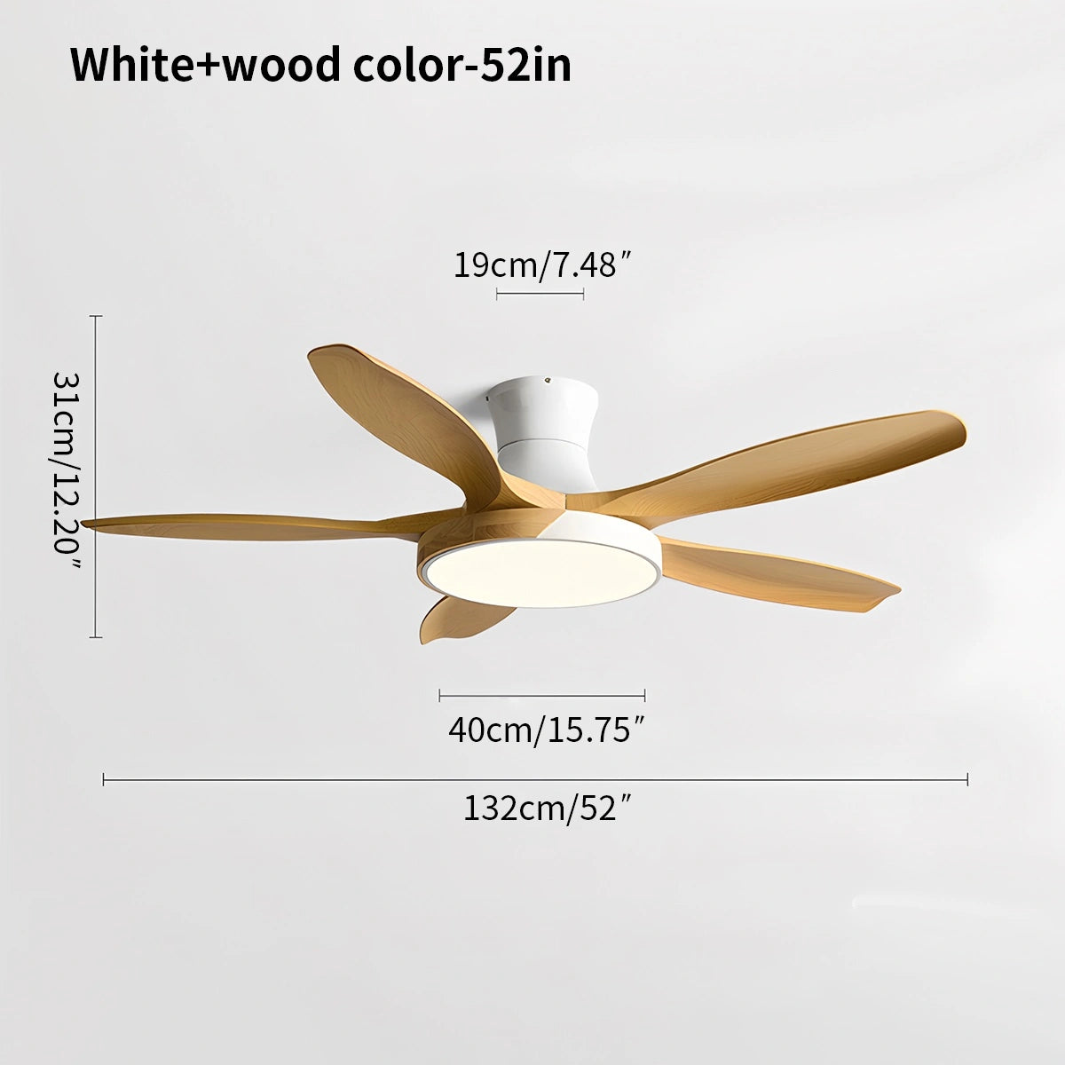 Antizer Nordic 5-Blade LED Ceiling Fan Light
