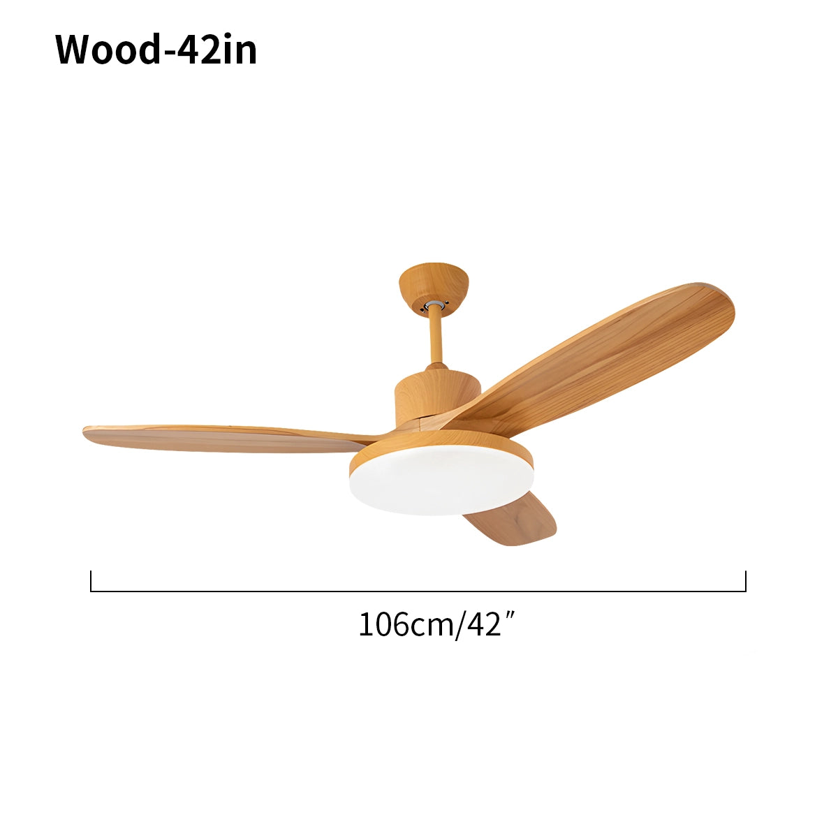 Antizer 3 Wood Blade Ceiling Fan with Light