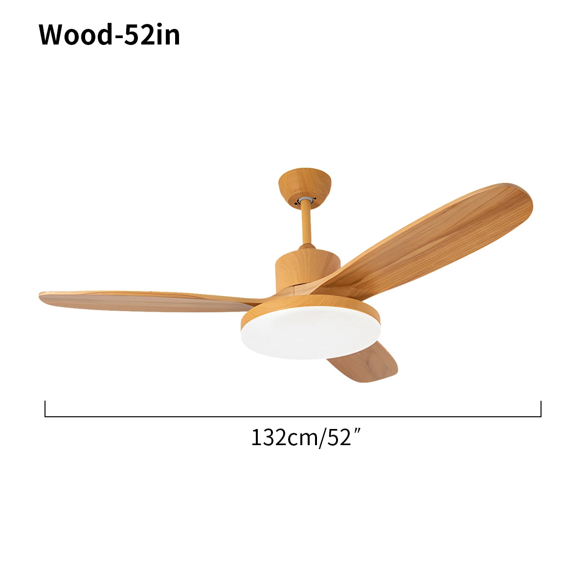 Antizer 3 Wood Blade Ceiling Fan with Light