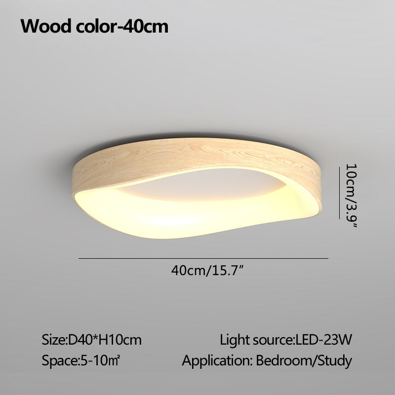 Antizer Nordic Wood Circle Ceiling Light for Bedroom