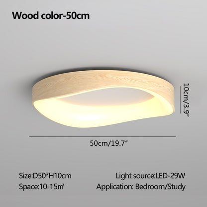 Antizer Nordic Wood Circle Ceiling Light for Bedroom