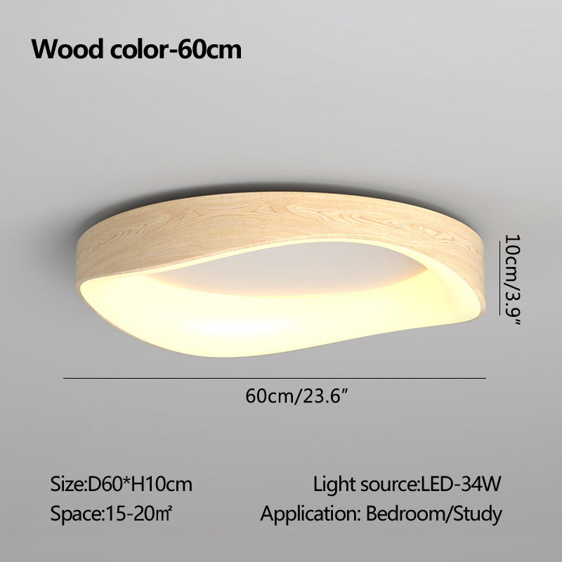 Antizer Nordic Wood Circle Ceiling Light for Bedroom