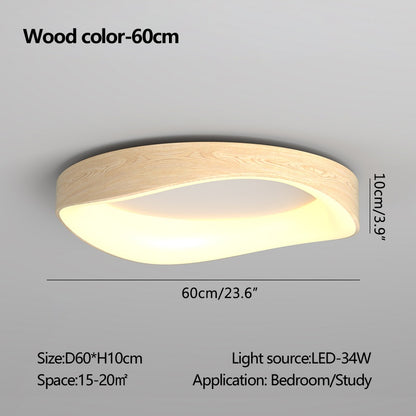 Antizer Nordic Wood Circle Ceiling Light for Bedroom