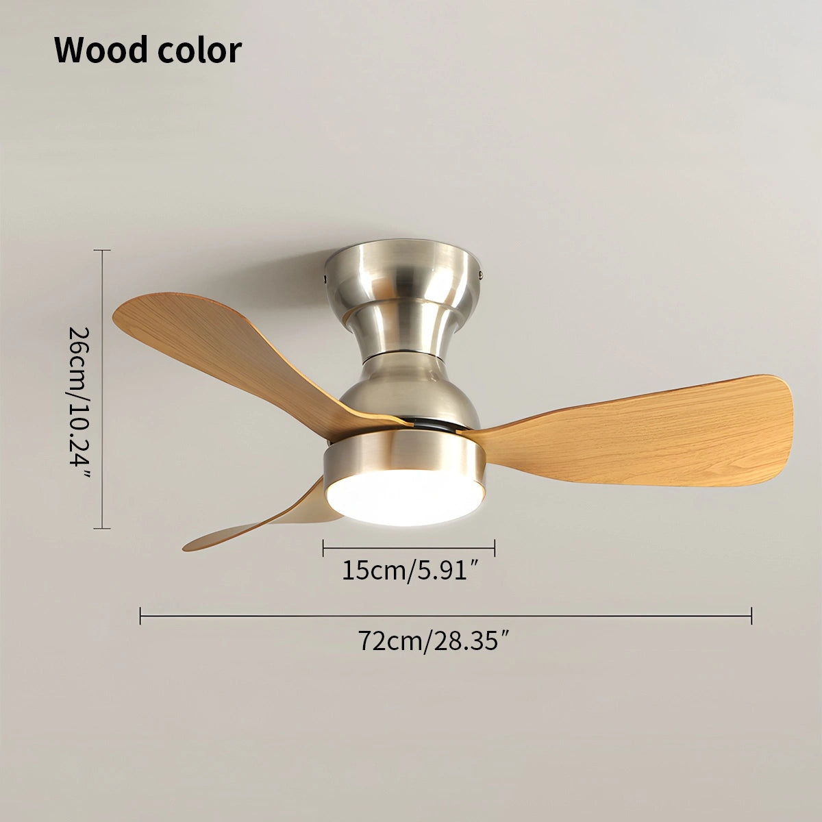 Antizer Small Size Indoor Ceiling Fan Light with Remote