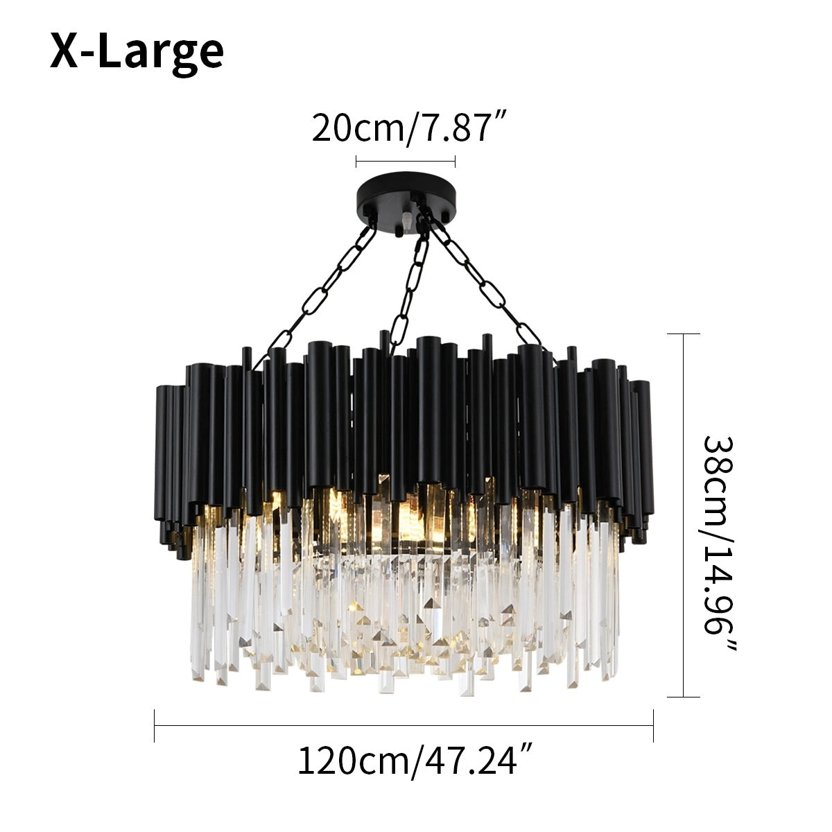 Antizer Mystique Black Crystal LED Chandelier