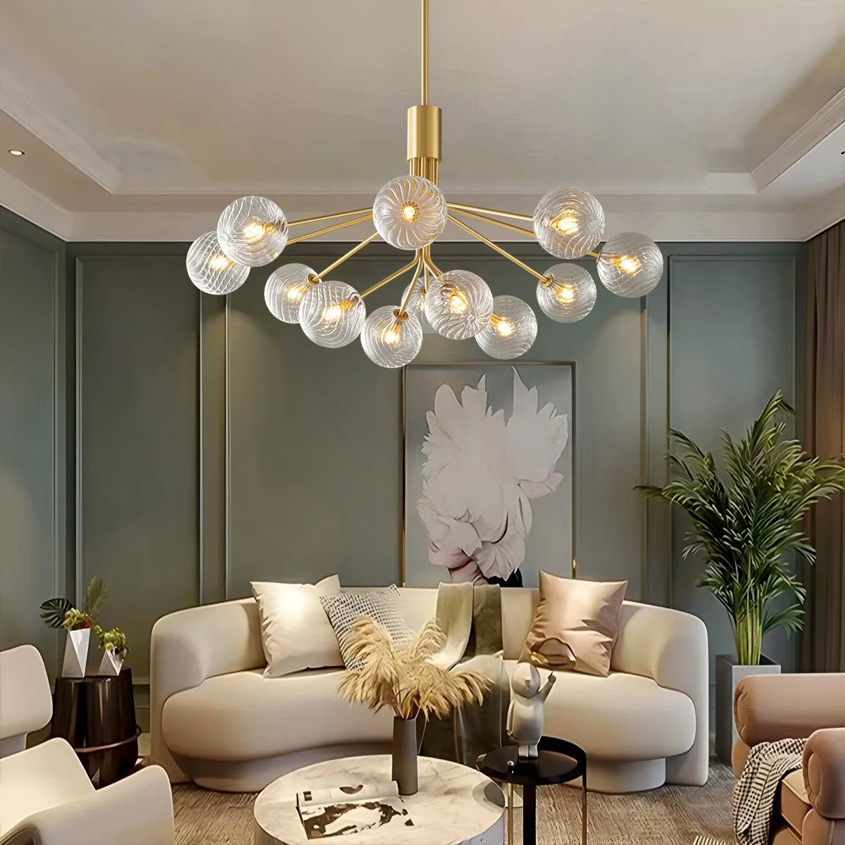 Antizer All Copper Magic Bean Glass Chandelier