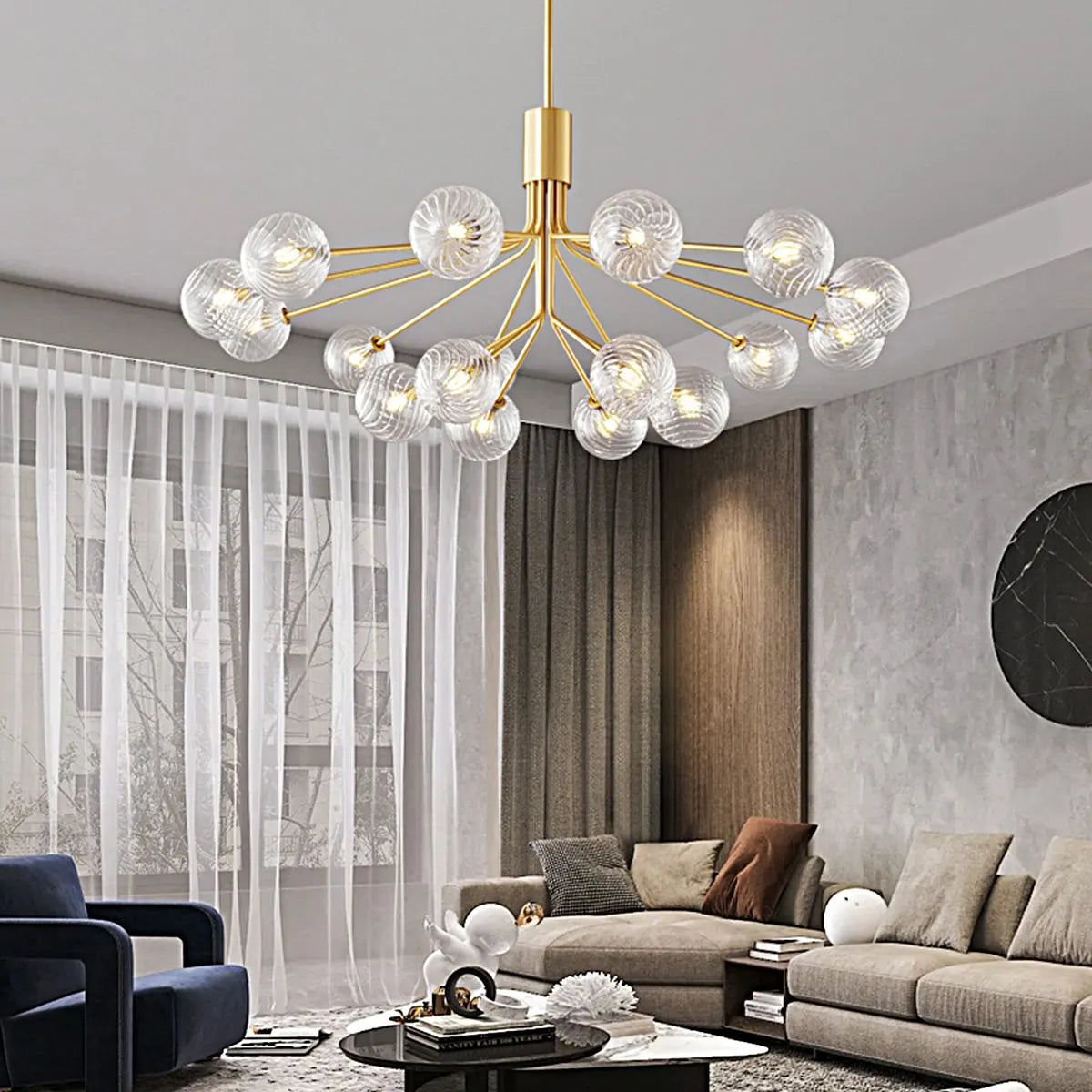 Antizer All Copper Magic Bean Glass Chandelier