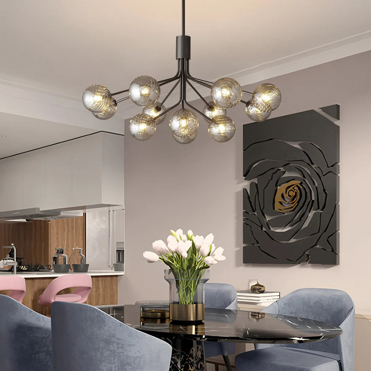 Antizer All Copper Magic Bean Glass Chandelier
