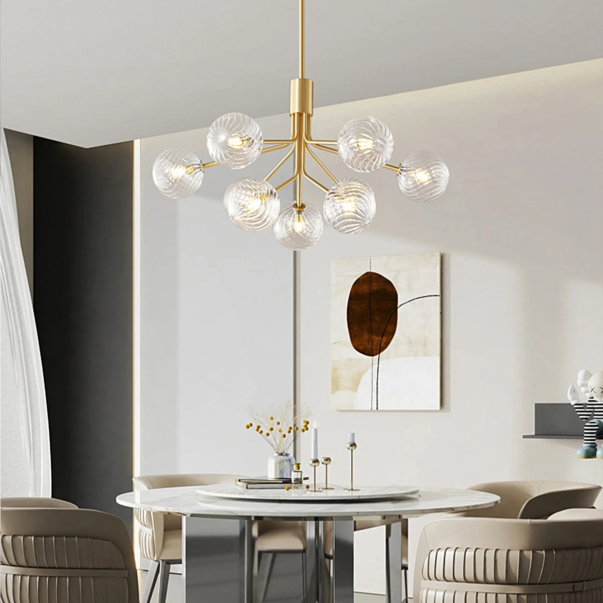 Antizer All Copper Magic Bean Glass Chandelier