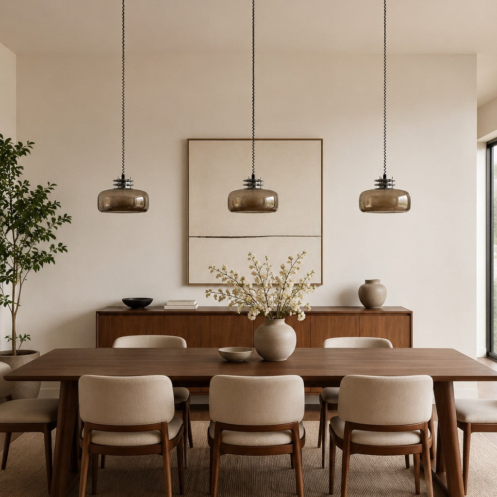 Antizer Bauhaus Retractable Round Glass Pendant Light