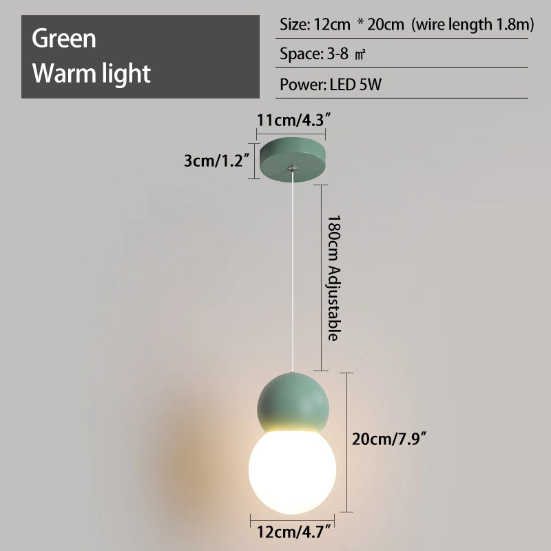 Antizer Cream Style Globe Pendant Light Small Bedside Lamp