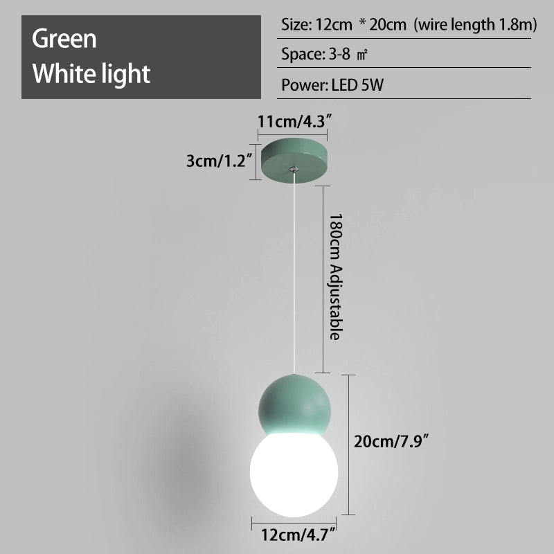 Antizer Cream Style Globe Pendant Light Small Bedside Lamp