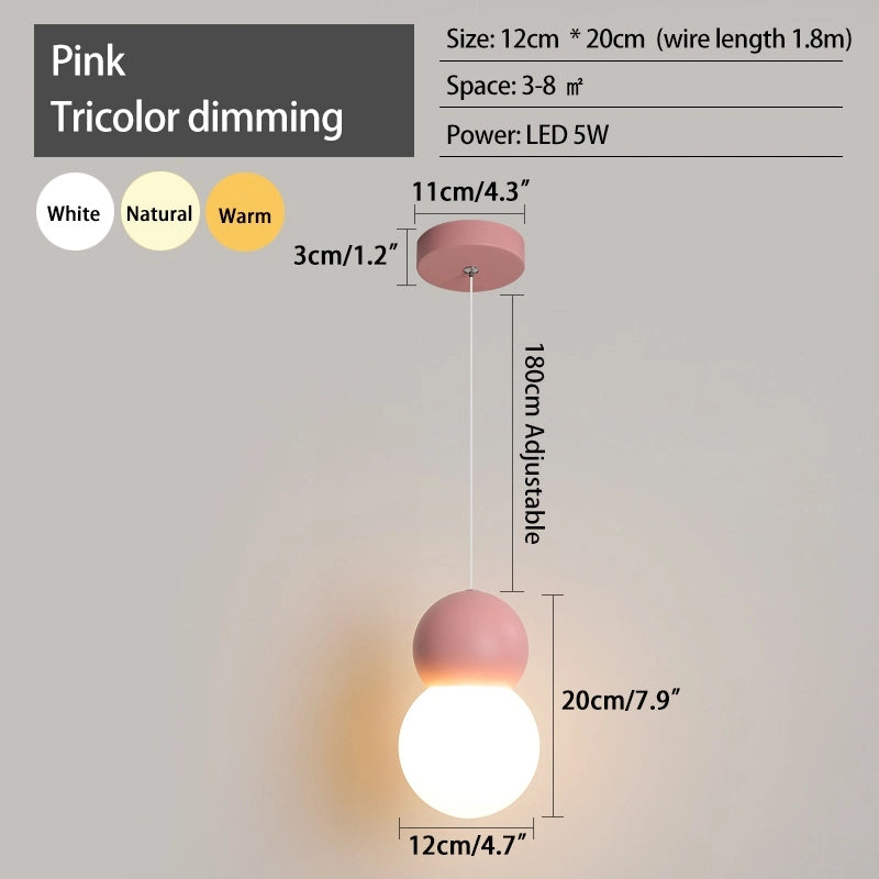 Antizer Cream Style Globe Pendant Light Small Bedside Lamp