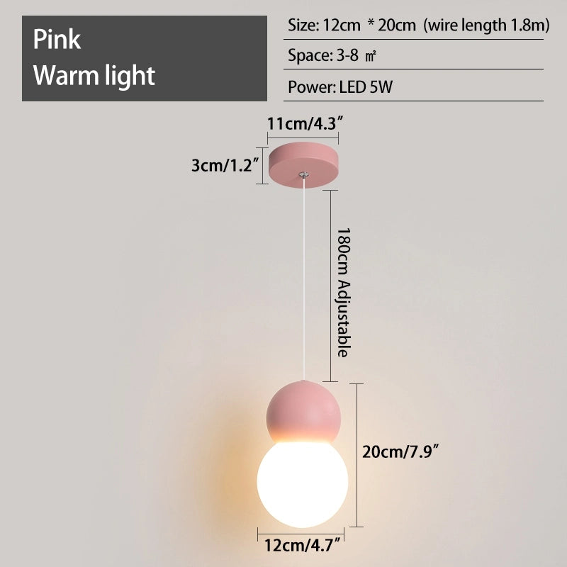 Antizer Cream Style Globe Pendant Light Small Bedside Lamp