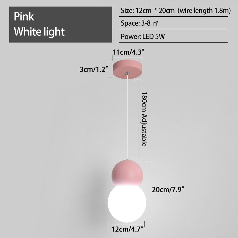 Antizer Cream Style Globe Pendant Light Small Bedside Lamp