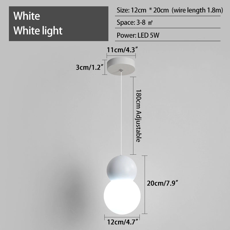 Antizer Cream Style Globe Pendant Light Small Bedside Lamp