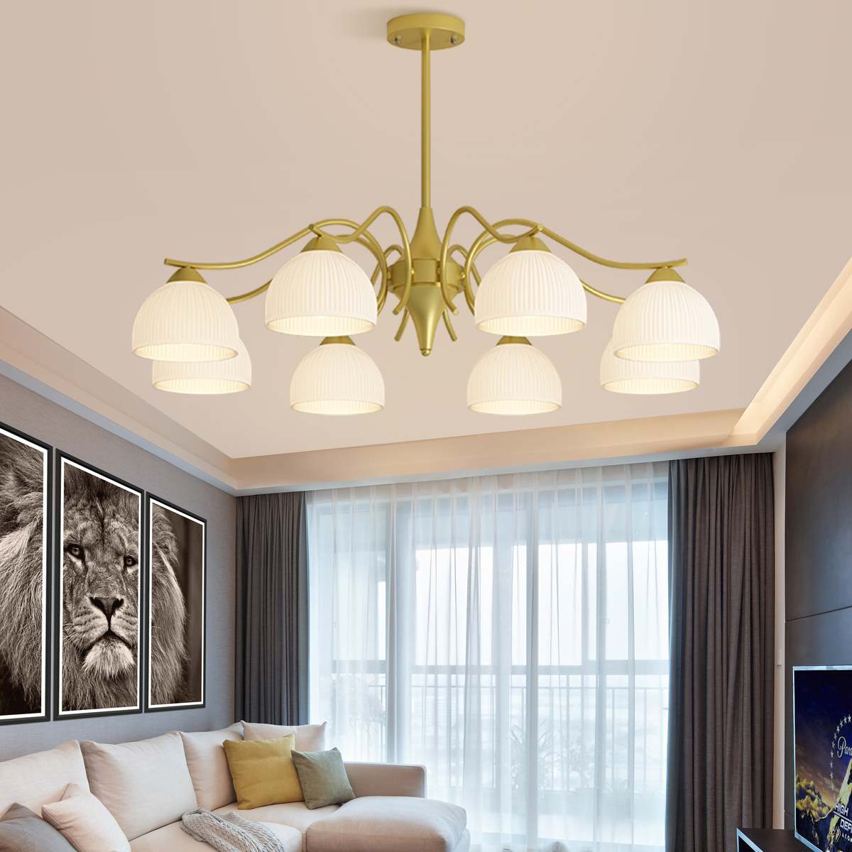 French Pastoral Living Room Chandelier