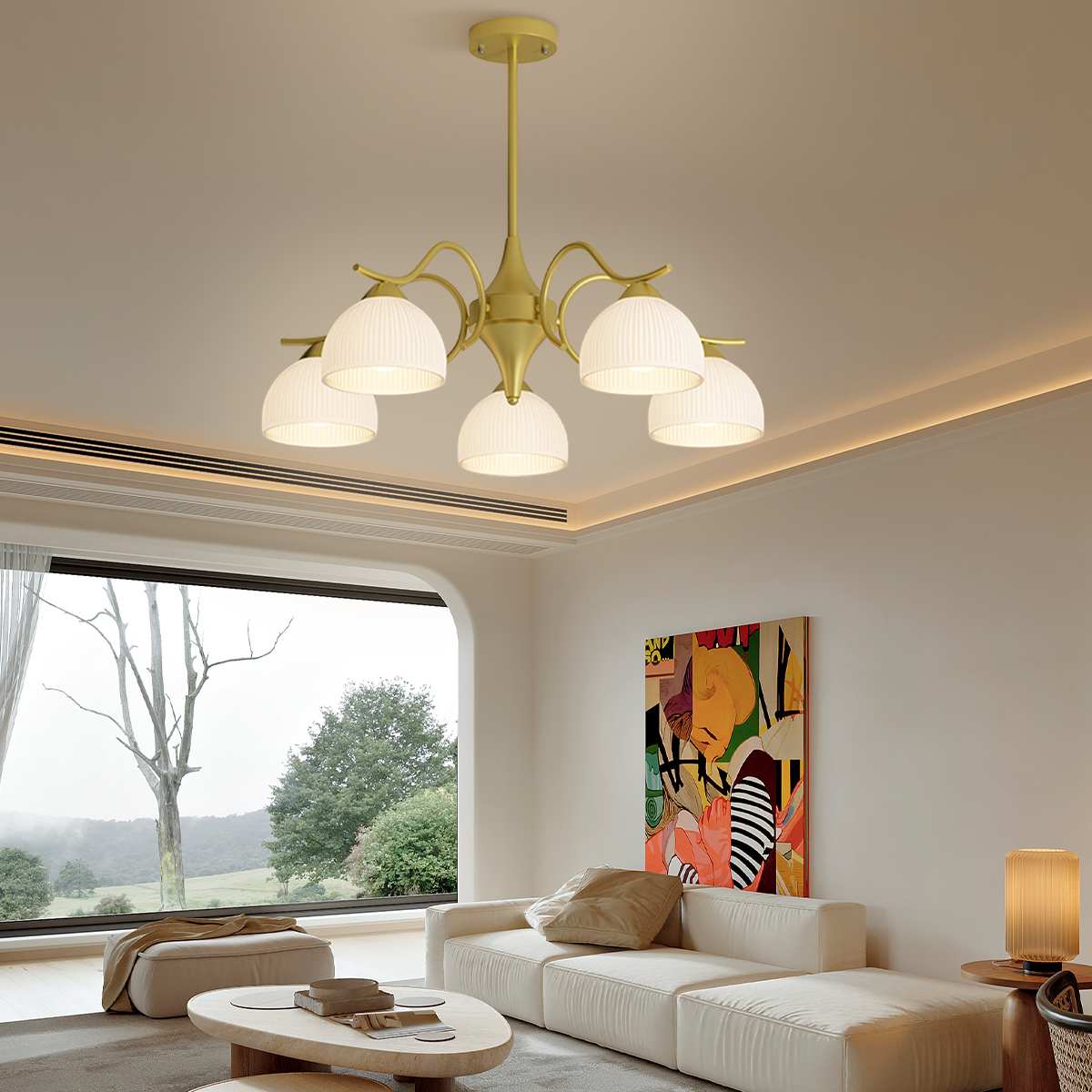 French Pastoral Living Room Chandelier